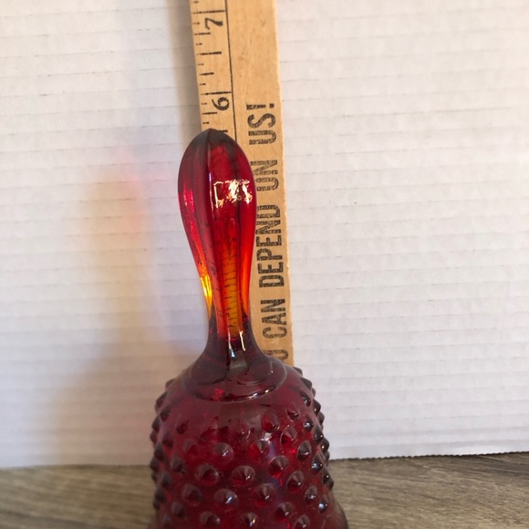 Vtg Cadmium Hobnail Glass Bell - Picture 6 of 10